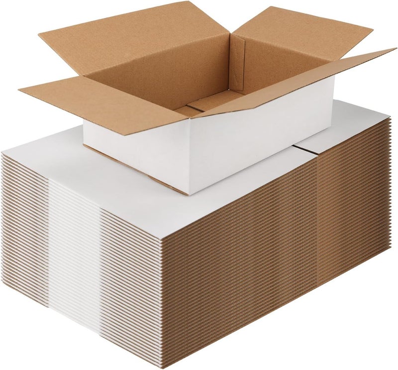 SPEPLA Shipping Boxes 9X6X3 Set of 40, White Corrugated Cardboard Box for Mailing Business Packaging - Image 1